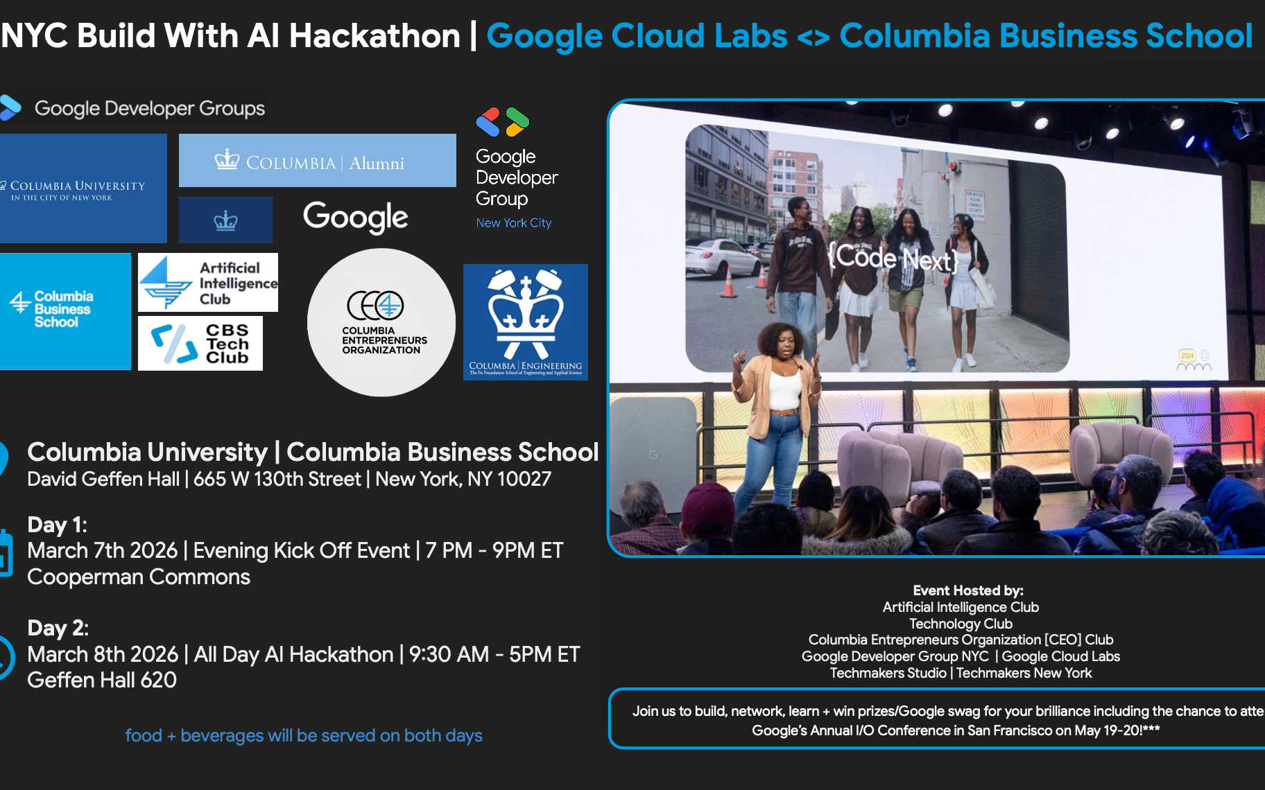 NYC Build With AI Hackathon | Google Cloud Labs x Columbia Business ...